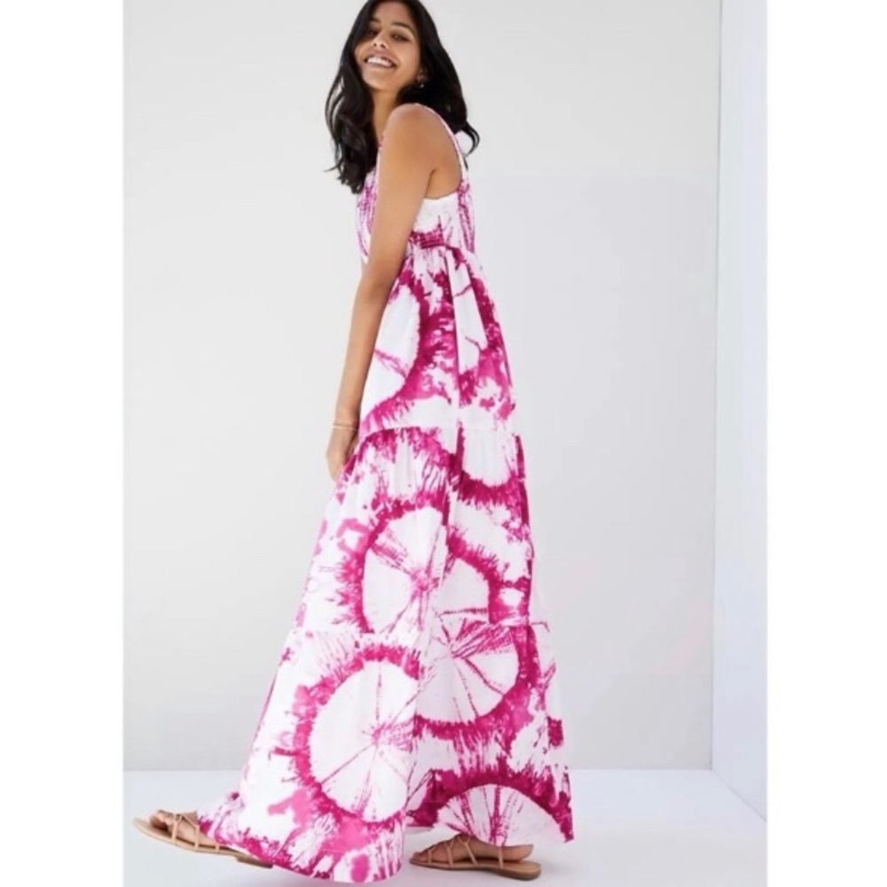 SWF Tie Dye Smocked High Neck Maxi Dress Small NWT - Picture 2 of 13